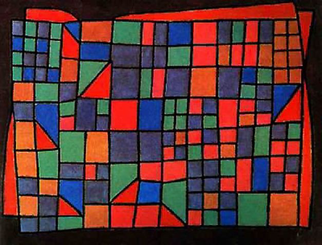 Glass Facade. 1940. Crayon on burlap. Fundación Klee. Berna. Suiza. Obra de Paul Klee 